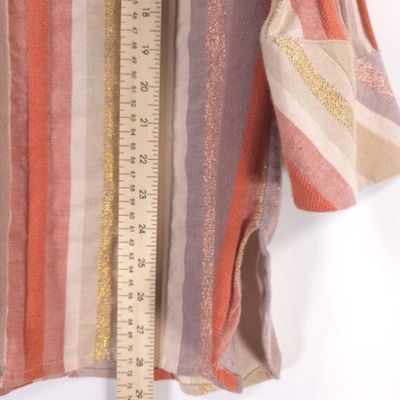 Soft Surroundings Maddalena Button Down Stripe Metallic Tunic 2CC30 Size XS - Picture 7 of 11